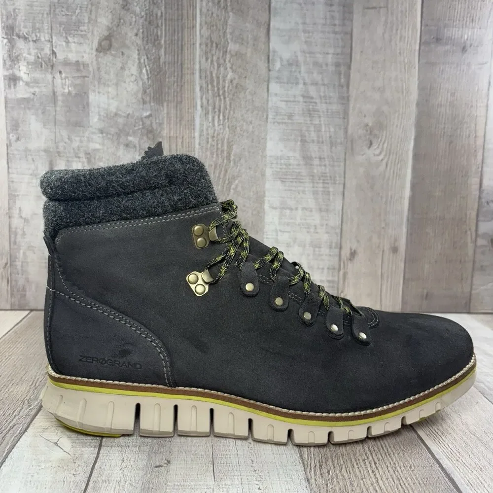 Cole Haan Zerogrand Hiker Boots Men's Size 11 Suede Waterproof Midnight Gray